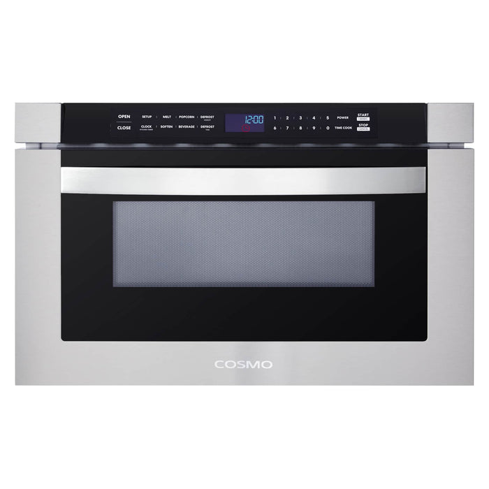 Cosmo 4-Piece Appliance Package - 30-Inch Electric Cooktop, Refrigerator, Wall Oven and Microwave Drawer in Stainless Steel (COS-4PKG-273)