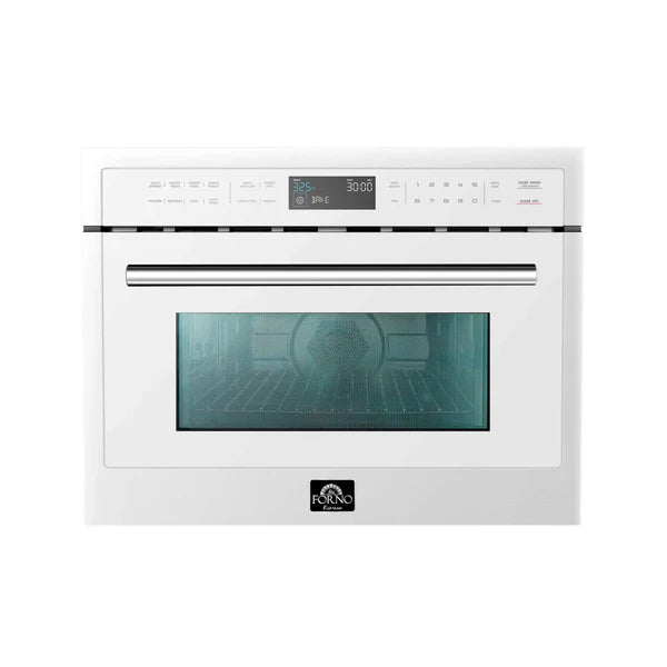 Forno Oliena Espresso 24-Inch 1.6 Cu.ft Compact Oven in White with Stainless Steel Handle (FMWDR3093-24WHT)