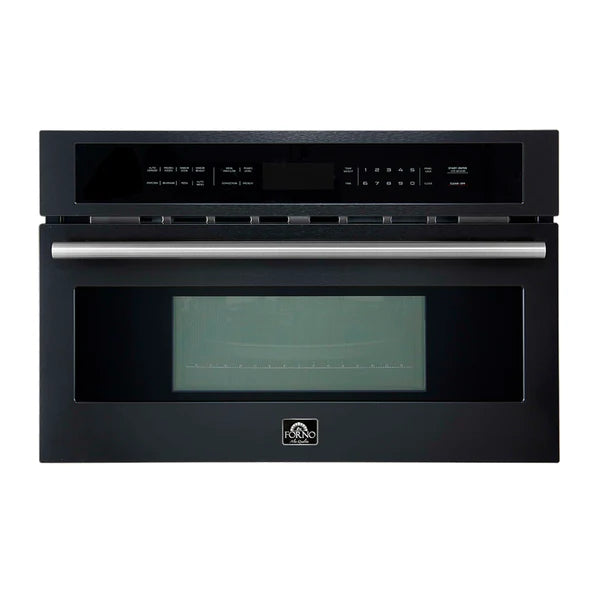 Forno Oliena Espresso 30-Inch 1.6 Cu.ft Compact Oven in Black with Stainless Steel Handle FMWDR3093-30BLK