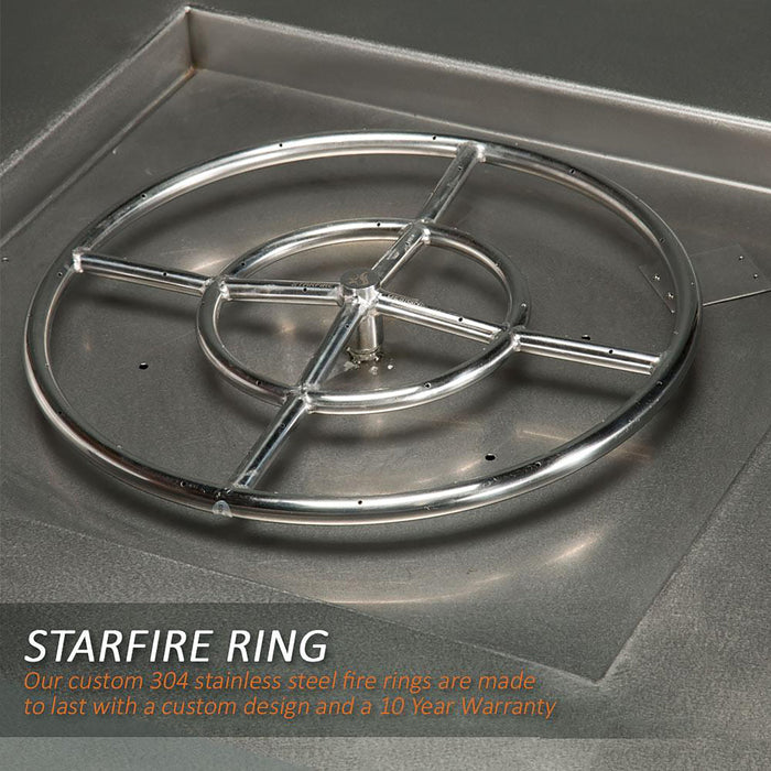 Starfire Designs Stainless Steel Edge Gas Fire Pit with Slide Out LPT Drawer