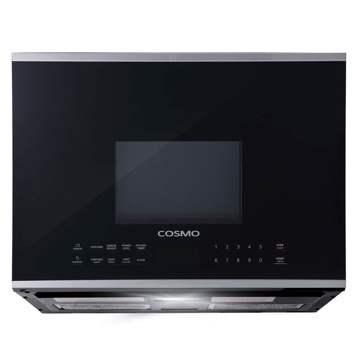 Cosmo 24-Inch 1.34 Cu. Ft. Over the Range Microwave in Stainless Steel and Black Glass (COS-2413ORM1SS)