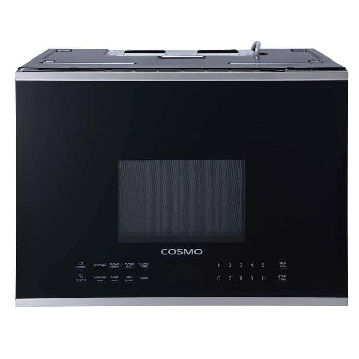 Cosmo 24-Inch 1.34 Cu. Ft. Over the Range Microwave in Stainless Steel and Black Glass (COS-2413ORM1SS)