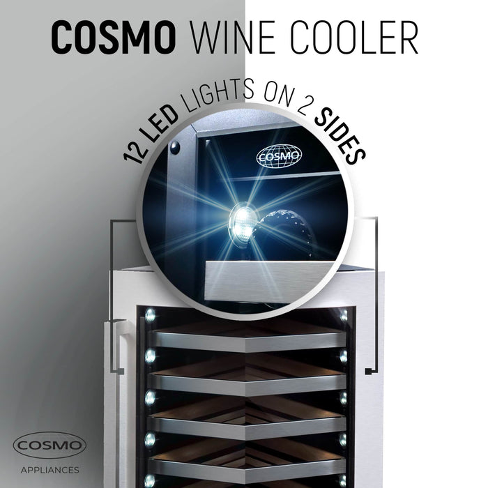 Cosmo 4-Piece Appliance Package - 30-Inch Electric Range, Dishwasher, Refrigerator and Wine Cooler in Stainless Steel (COS-4PKG-155)