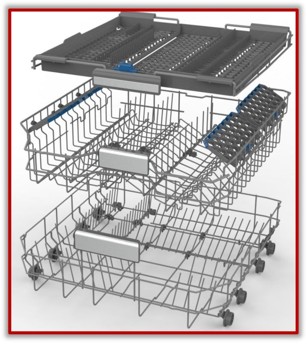 HALLMAN 24-Inch Dishwasher with Stainless Steel Metal Spray Arms, in Stainless Steel with Classico Brass Handle (HCDW24BSSS)