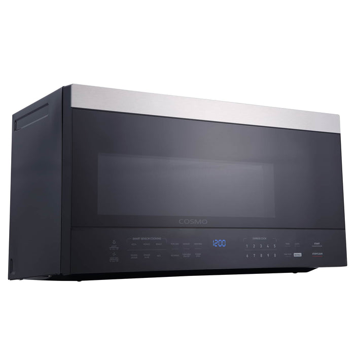 Cosmo 30-Inch 1.6 Cu. Ft. Over the Range Microwave in Stainless Steel and Black Glass (COS-3016ORM1SS)