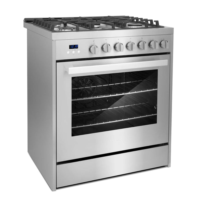 Cosmo 30-Inch 5.0 Cu. Ft. Single Oven Gas Range with 5 Burner Cooktop in Stainless Steel (COS-305AGC)