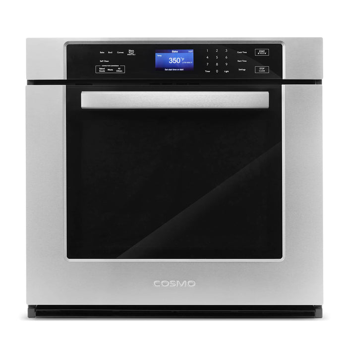 Cosmo 4-Piece Appliance Package - 30-Inch Electric Cooktop, Refrigerator, Wall Oven and Microwave Oven in Stainless Steel (COS-4PKG-259)