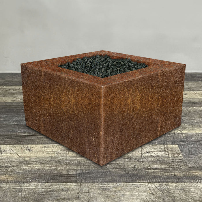 Starfire Designs Metal Gravity 45" Square Corten Steel Gas Fire Pit