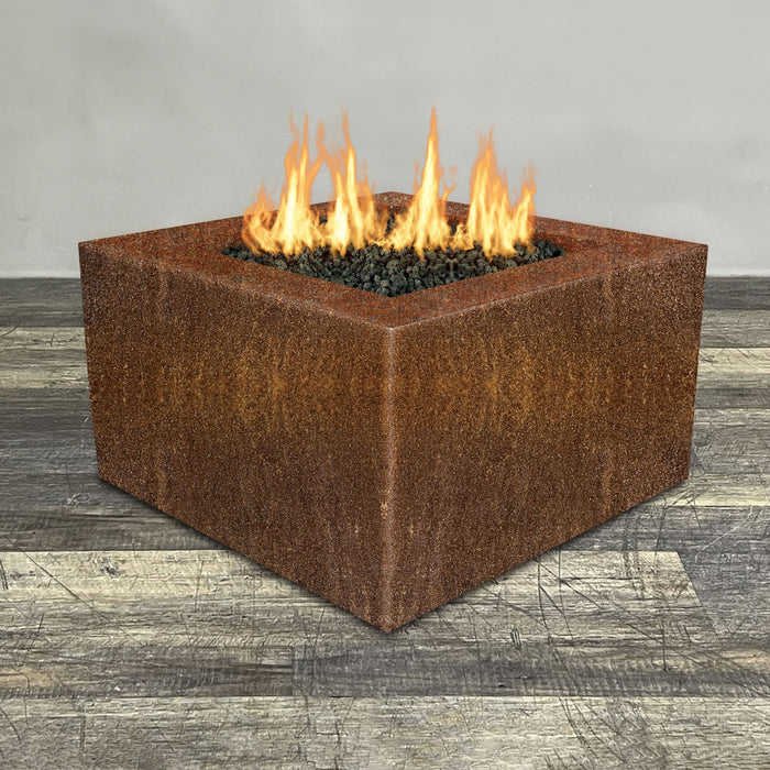 Starfire Designs Metal Gravity 45" Square Corten Steel Gas Fire Pit