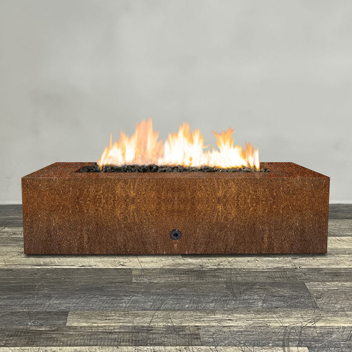 Starfire Designs Metal Gravity 60" x 32" Rectangle Corten Steel Gas Fire Pit