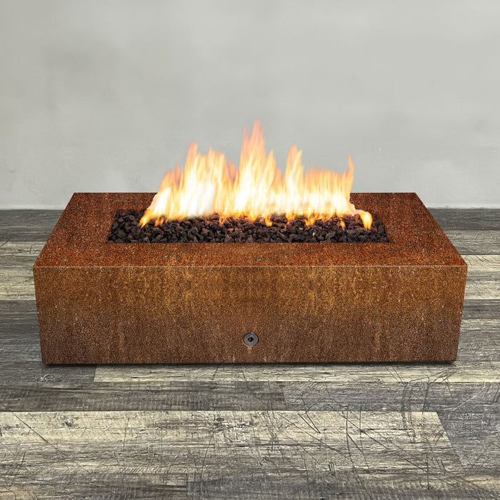 Starfire Designs Metal Gravity 60" x 32" Rectangle Corten Steel Gas Fire Pit