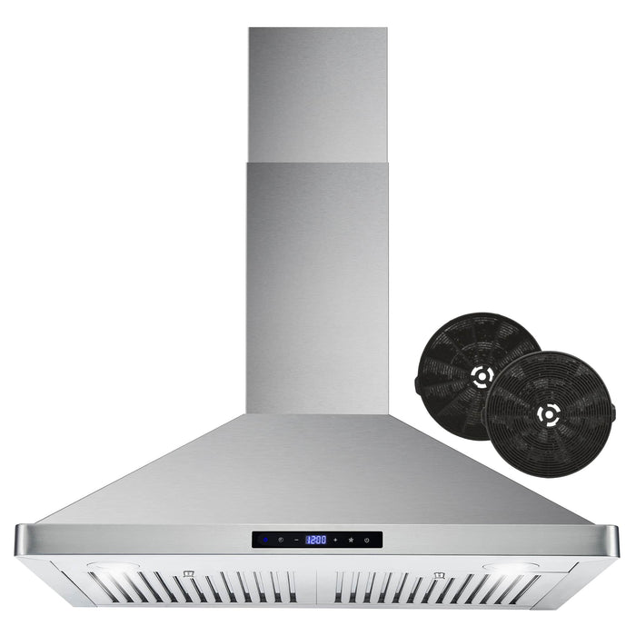 Cosmo 4-Piece Appliance Package - 30-Inch Gas Range, Wall Mount Range Hood, Dishwasher and Wine Cooler in Stainless Steel (COS-4PKG-096)