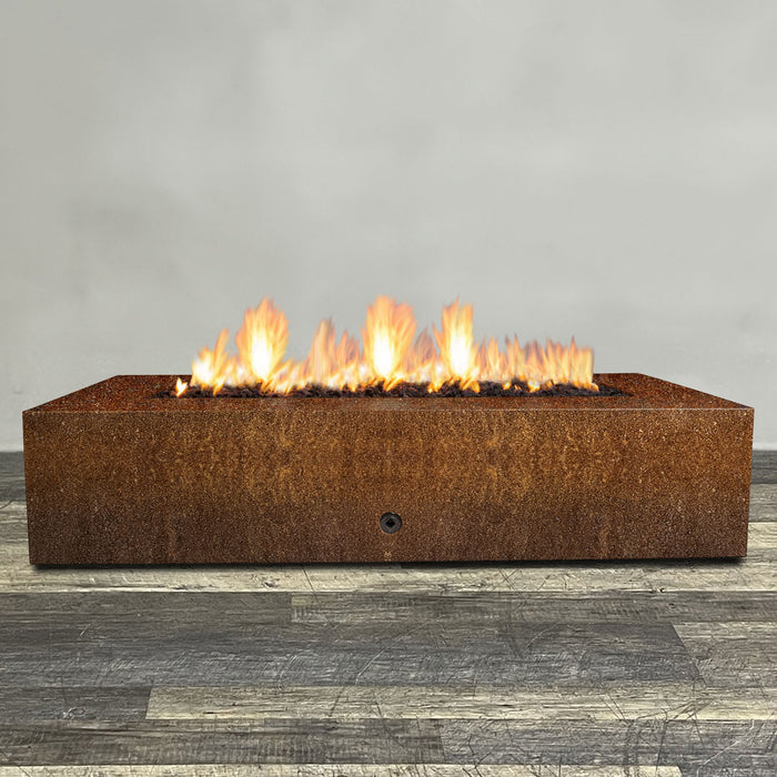 Starfire Designs Metal Gravity 72" x 38" Rectangle Corten Steel Gas Fire Pit