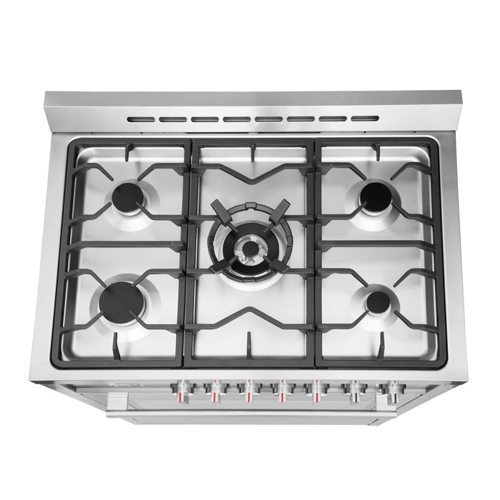 Cosmo 36-Inch 3.8 Cu. Ft. Single Oven Gas Range with 5 Burner Cooktop in Stainless Steel (COS-965AGC)