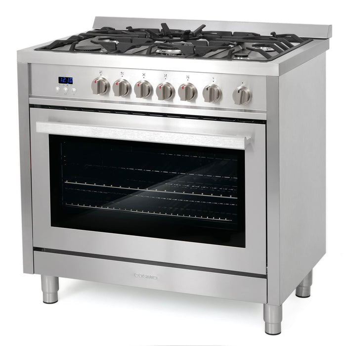 Cosmo 36-Inch 3.8 Cu. Ft. Single Oven Gas Range with 5 Burner Cooktop in Stainless Steel (COS-965AGFC)