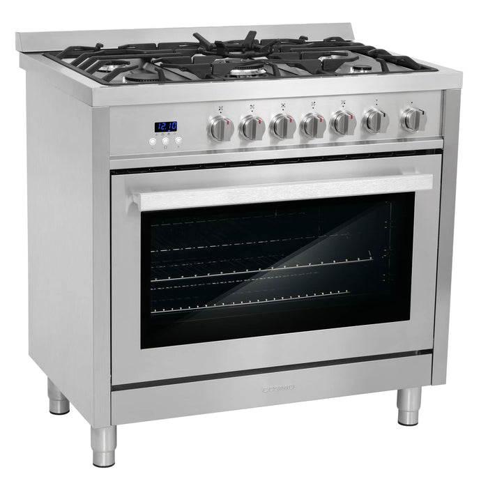 Cosmo 36-Inch 3.8 Cu. Ft. Single Oven Gas Range with 5 Burner Cooktop in Stainless Steel (COS-965AGFC)