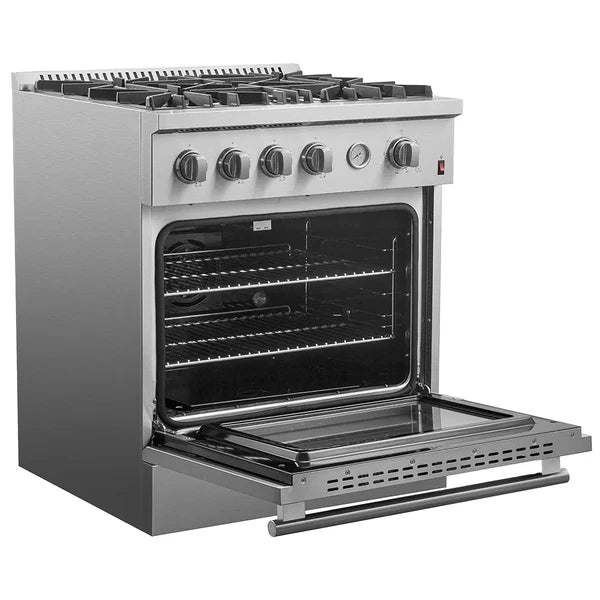 Forno Marco 30-inch Gas Range with 4 Burners and 4.32 Cu.ft. Convection Oven in Stainless Steel (FFSGS6277-30)