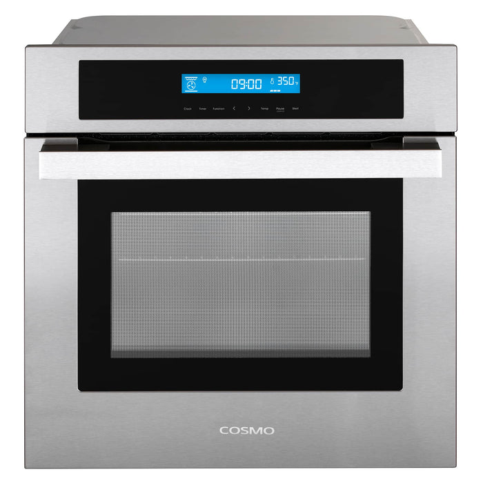 Cosmo 4-Piece Appliance Package - 30-Inch Electric Cooktop, Under Cabinet Range Hood, Wall Oven and Microwave in Stainless Steel (COS-4PKG-138)