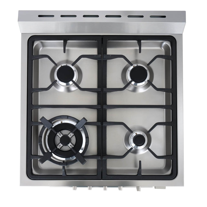 Cosmo 24-Inch 2.73 Cu. Ft. Single Oven Gas Range with 4 Burner Cooktop in Stainless Steel (COS-244AGC)