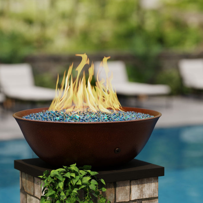 Campana Moreno 31" W Round Copper Fire Bowl - MORENO-CAMPANA-3111 by Starfire Designs