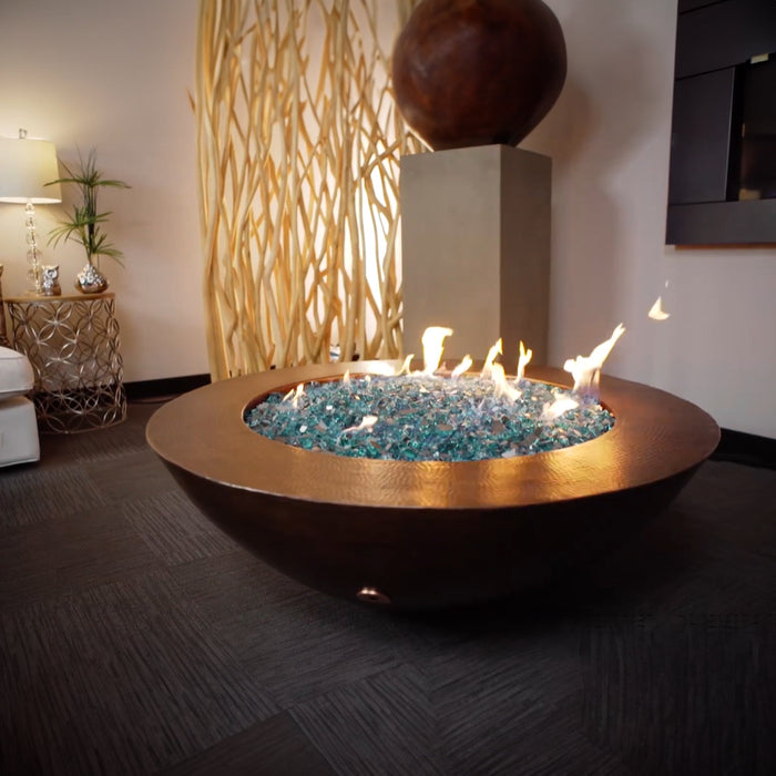 Campana Moreno 31" W Round Copper Fire Bowl - MORENO-CAMPANA-3111 by Starfire Designs