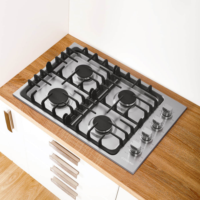 Cosmo 30-Inch Gas Cooktop with 4 Burners in Stainless Steel  (COS-DIC304)