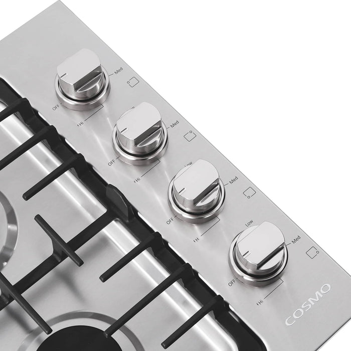 Cosmo 30-Inch Gas Cooktop with 4 Burners in Stainless Steel  (COS-DIC304)