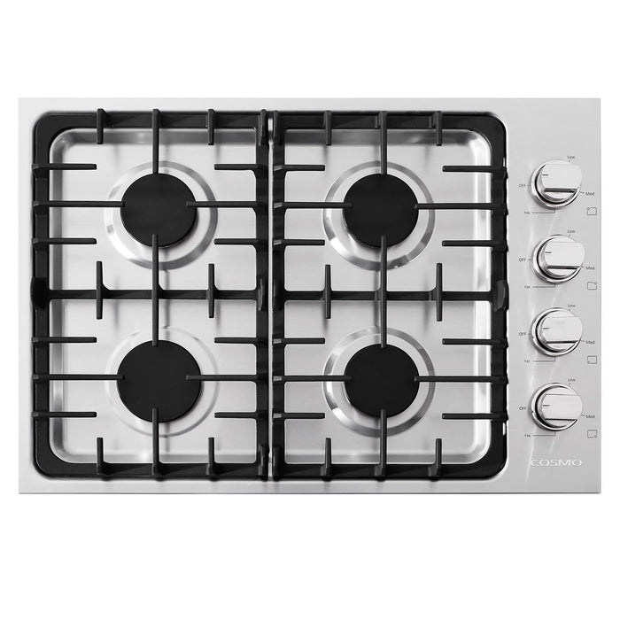 Cosmo 30-Inch Gas Cooktop with 4 Burners in Stainless Steel  (COS-DIC304)