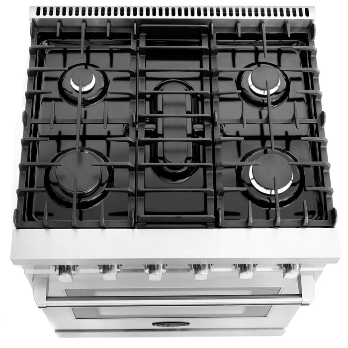 Cosmo 4-Piece Appliance Package - 30-Inch Gas Range, Wall Mount Range Hood, Dishwasher and Refrigerator in Stainless Steel (COS-4PKG-237)