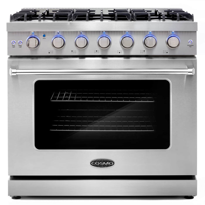 Cosmo 36-Inch 6.0 Cu. Ft. Gas Range in Stainless Steel (COS-EPGR366)