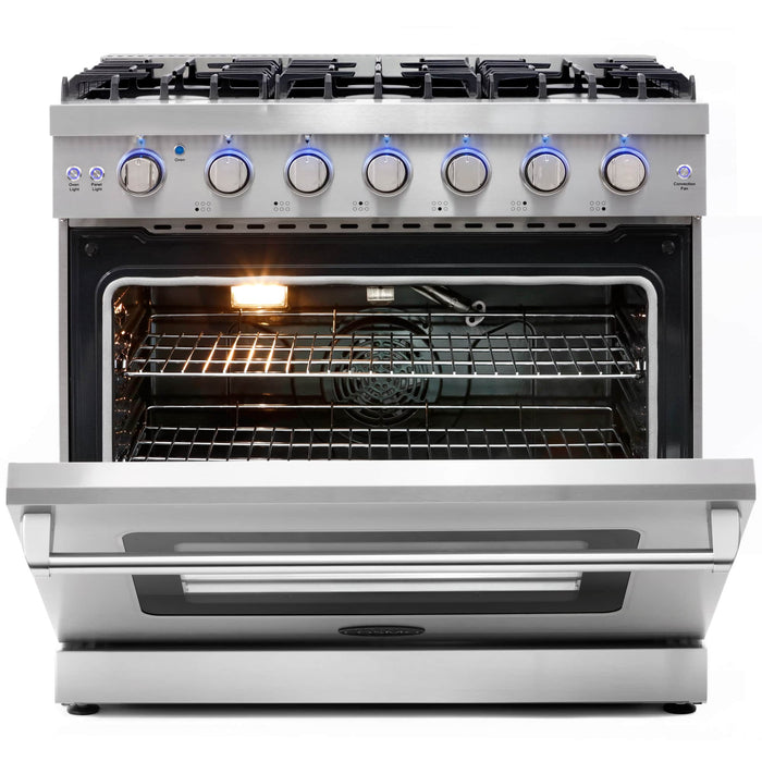 Cosmo 36-Inch 6.0 Cu. Ft. Gas Range in Stainless Steel (COS-EPGR366)