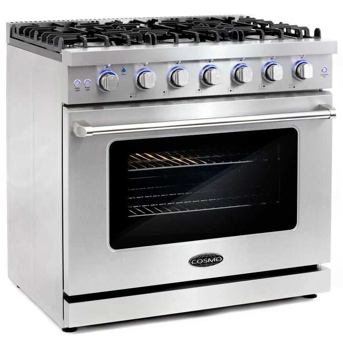 Cosmo 36-Inch 6.0 Cu. Ft. Gas Range in Stainless Steel (COS-EPGR366)