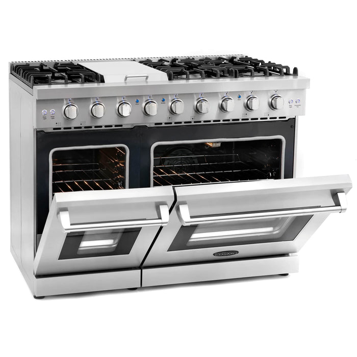 Cosmo 48-Inch 6.8 Cu. Ft. Double Oven Gas Range in Stainless Steel (COS-EPGR486G)