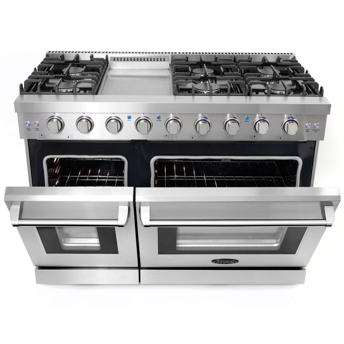 Cosmo 48-Inch 6.8 Cu. Ft. Double Oven Gas Range in Stainless Steel (COS-EPGR486G)