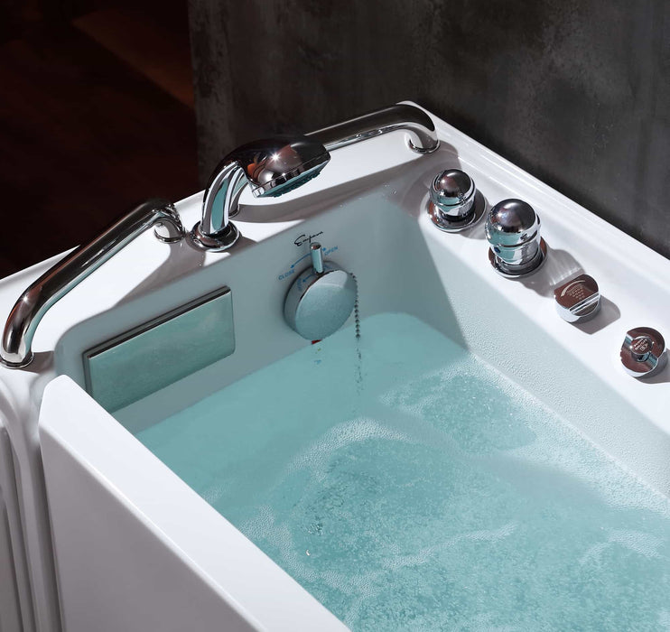 Empava 53" Freestanding Walk-in Whirlpool Bathtub with Left Drain EMPV-53WIT02