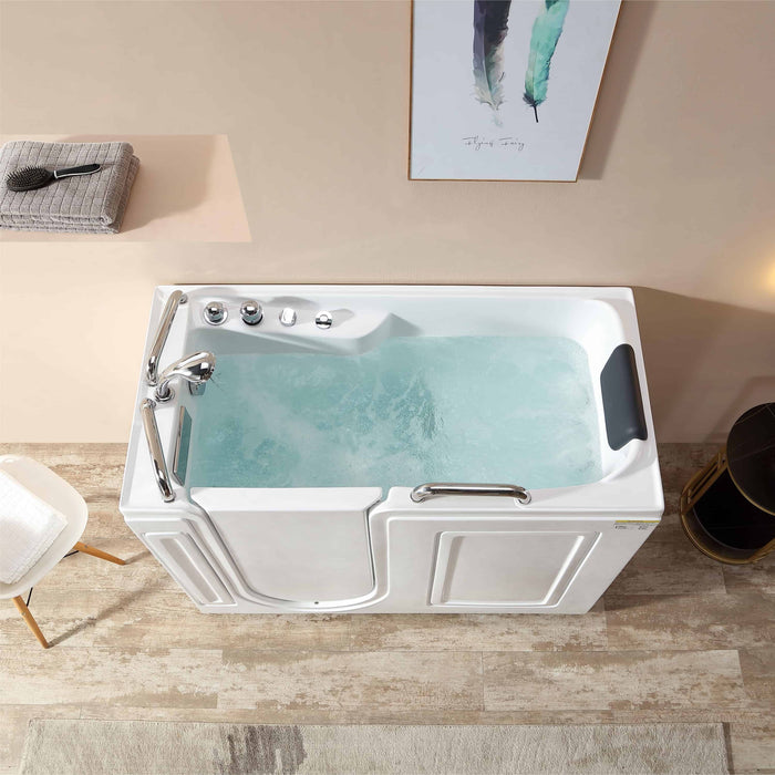 Empava 53" Freestanding Walk-in Whirlpool Bathtub with Left Drain EMPV-53WIT02