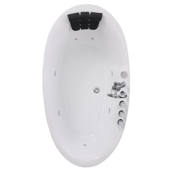 Empava 67" Freestanding Whirlpool Bathtub with Center Drain EMPV-67AIS13