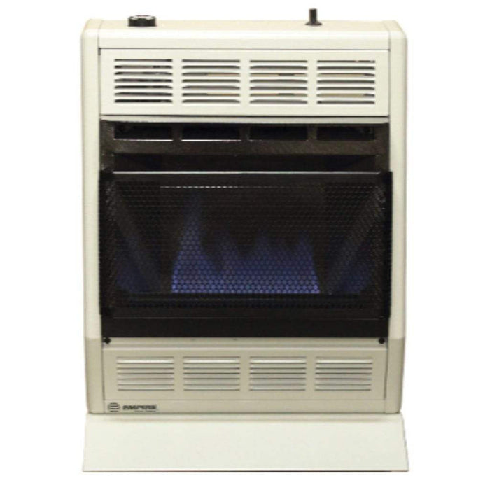 Empire 18" 10,000 BTU White Modulating Hydraulic Thermostat Control, Propane Gas Vent Free Blue Flame Heater