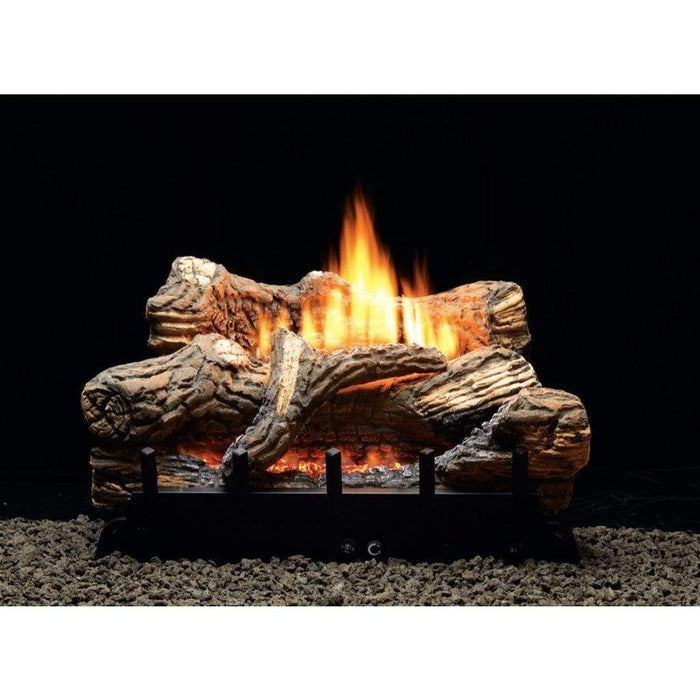 Empire 18" Flint Hill Ceramic Fiber Log Set With Thermostat Control, Propane Gas Vent Free Contour Burner