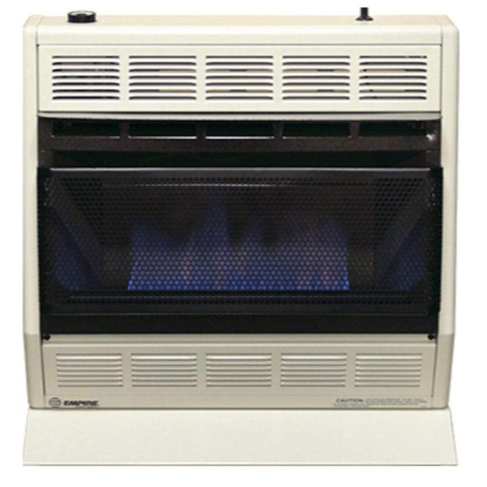 Empire 24" 30,000 BTU White Modulating Hydraulic Thermostat Control, Propane Gas Vent Free Blue Flame Heater