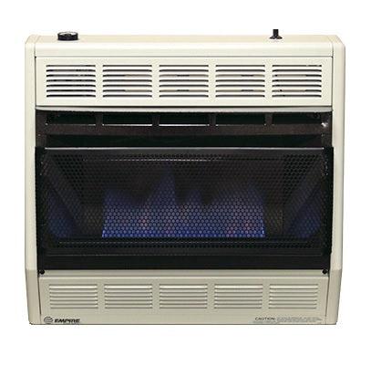 Empire 24" 30,000 BTU White Modulating Hydraulic Thermostat Control, Propane Gas Vent Free Blue Flame Heater