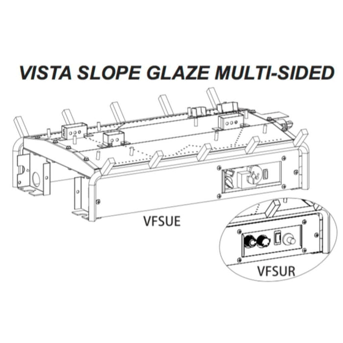 Empire 24" Millivolt Control With On/Off Switch, Propane Gas Multi Sided Slope Glaze Vent Free Vista Burner