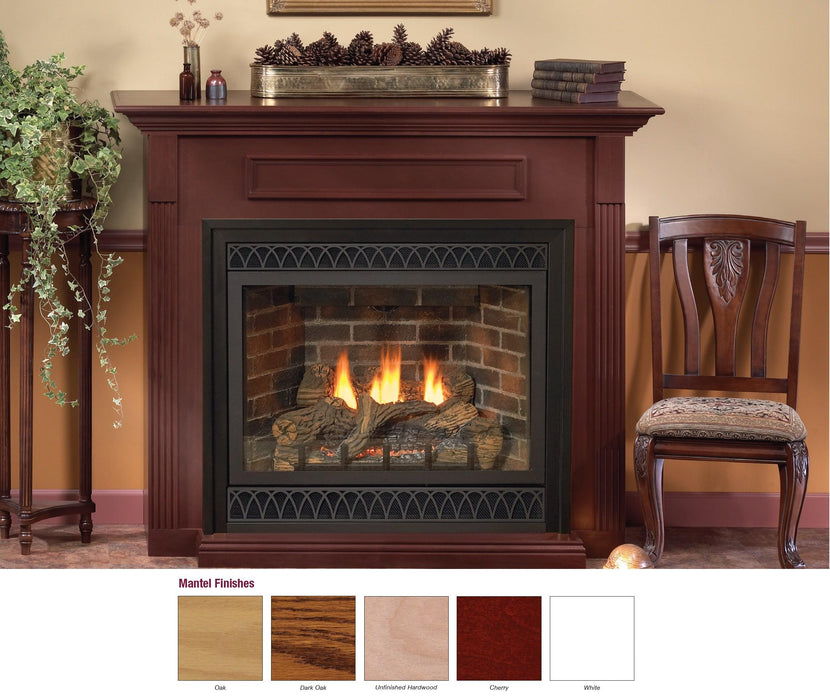 Empire 24" Standard Cabinet Mantel With Base in Dark Oak Finish