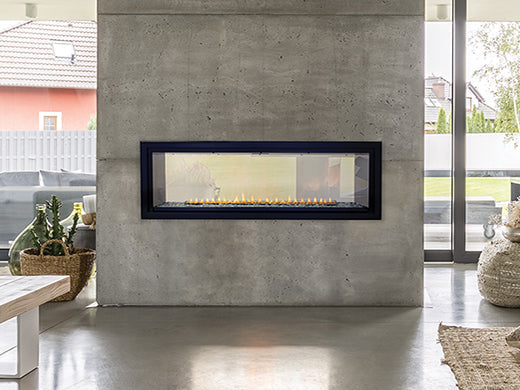 Empire Boulevard 48" Intermittent Pilot With Thermostat Variable Remote Control, Propane Gas Vent Free See Through Linear Fireplace