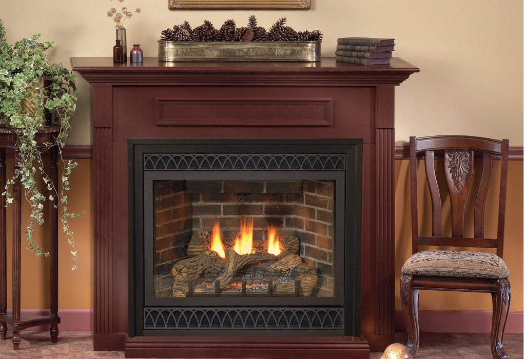 Empire Tahoe 32" Millivolt Control With On/Off Switch and Blower, Propane Gas Direct Vent Deluxe Fireplace