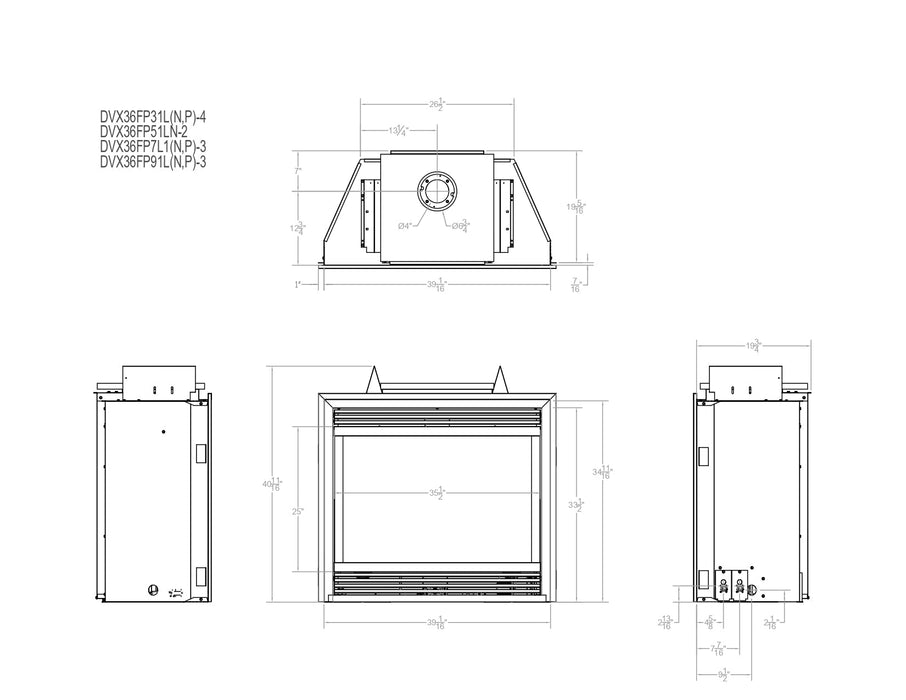 Empire Tahoe 36" Intermittent Pilot Control With On/Off Switch and Blower, Propane Gas Direct Vent Luxury Fireplace