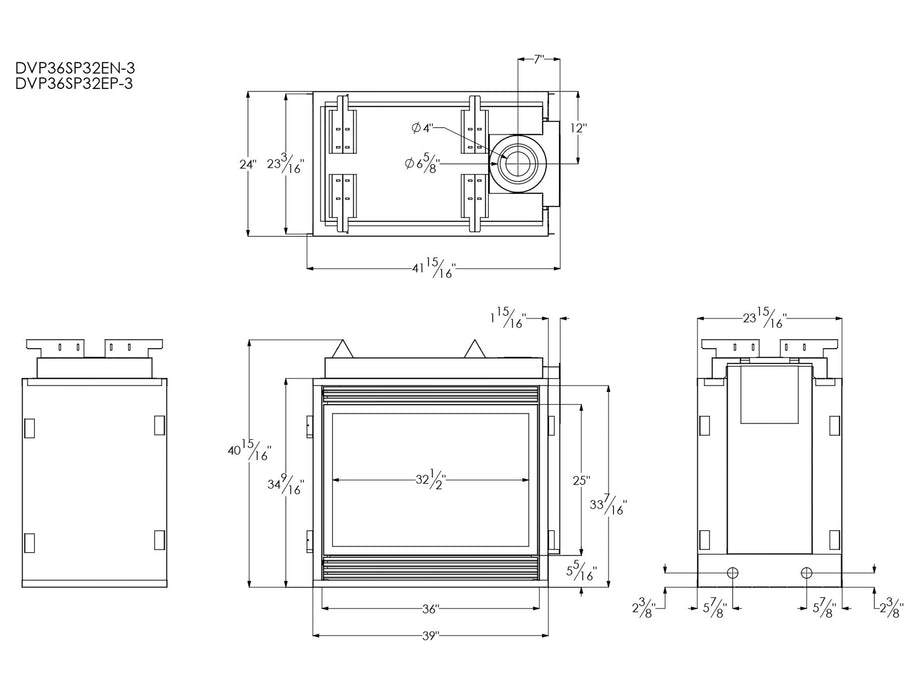 Empire Tahoe 36" Millivolt Control With On/Off Switch, Propane Gas Direct Vent Premium See Through Fireplace