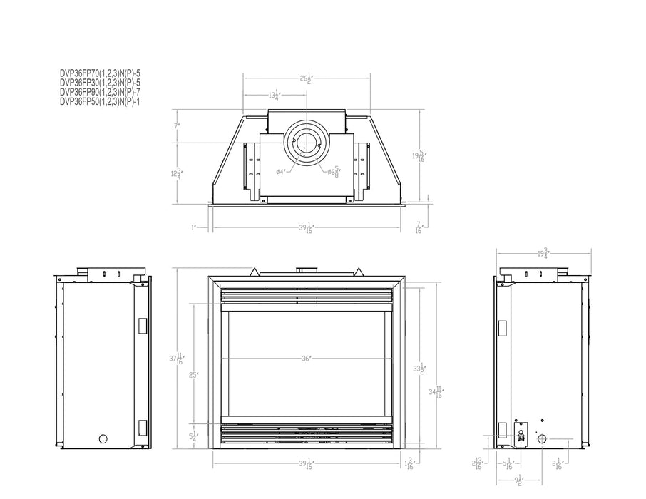 Empire Tahoe 36" Millivolt Control With On/Off Switch and Blower, Propane Gas Direct Vent Premium Fireplace