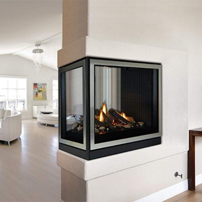 Empire Tahoe Clean Face 36" Intermittent Pilot With On/Off Switch, Propane Gas Direct Vent Premium Peninsula Fireplace