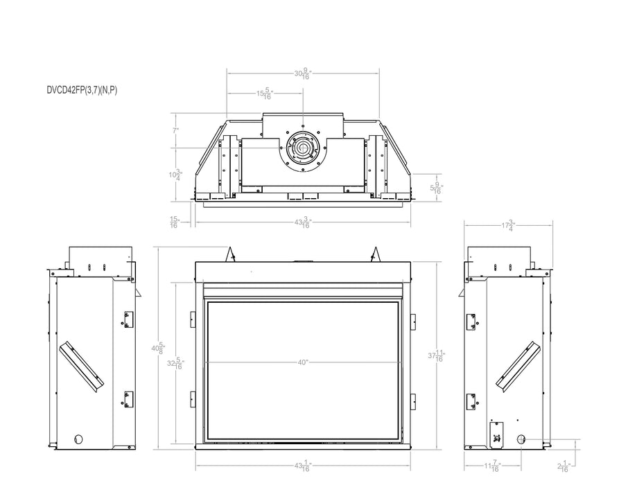 Empire Tahoe Clean Face 42" Intermittent Pilot Control With On/Off Switch and Blower, Propane Gas Direct Vent Deluxe Fireplace